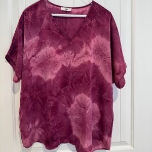 Tie dye burgundy blouse